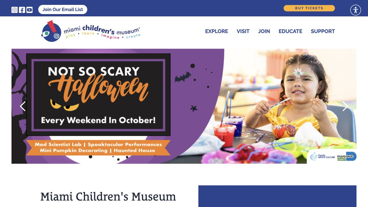 Screenshot of Miami Children’s Museum