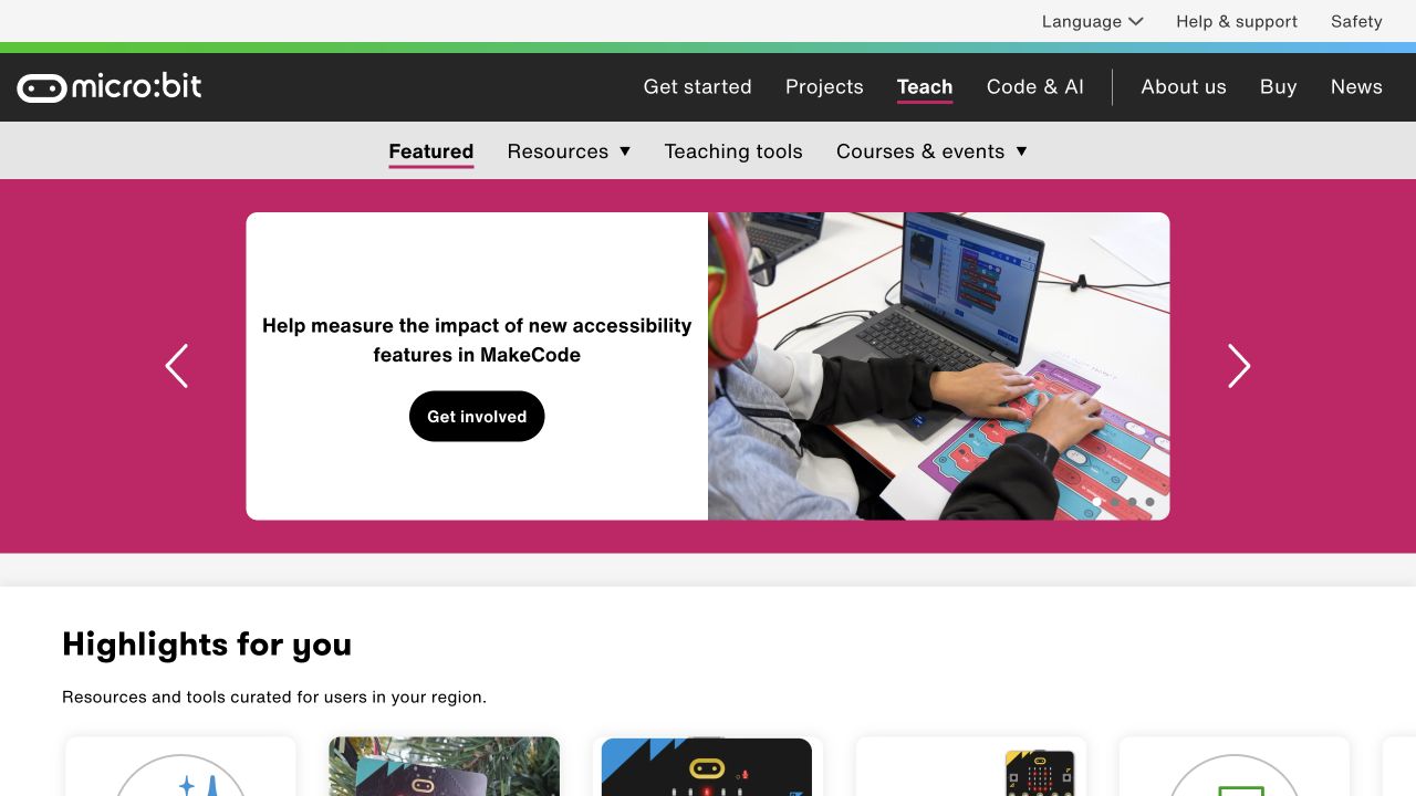 Screenshot of micro:bit Teach Featured