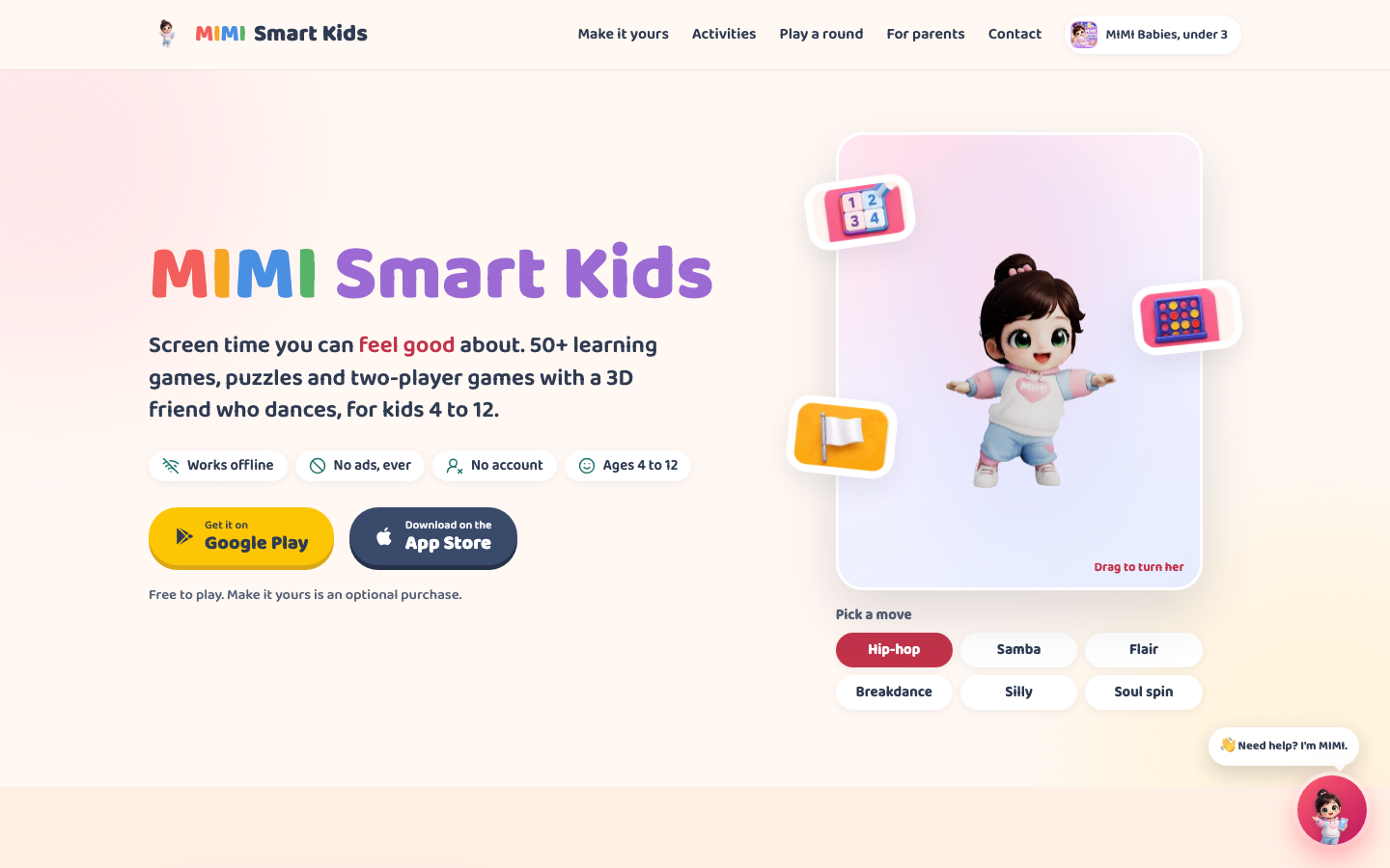 Screenshot of MIMI Smart Kids