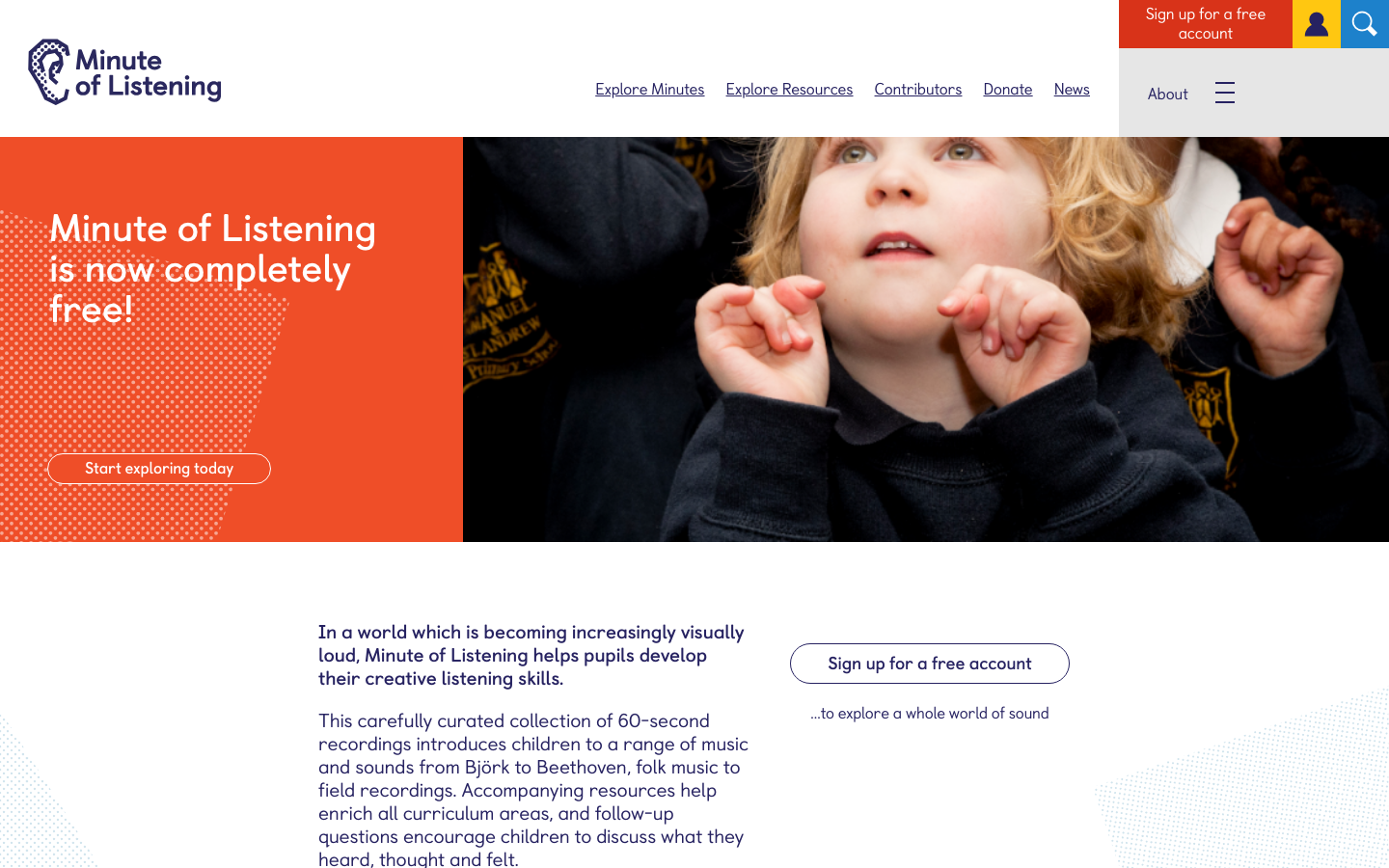Screenshot of Minute of Listening