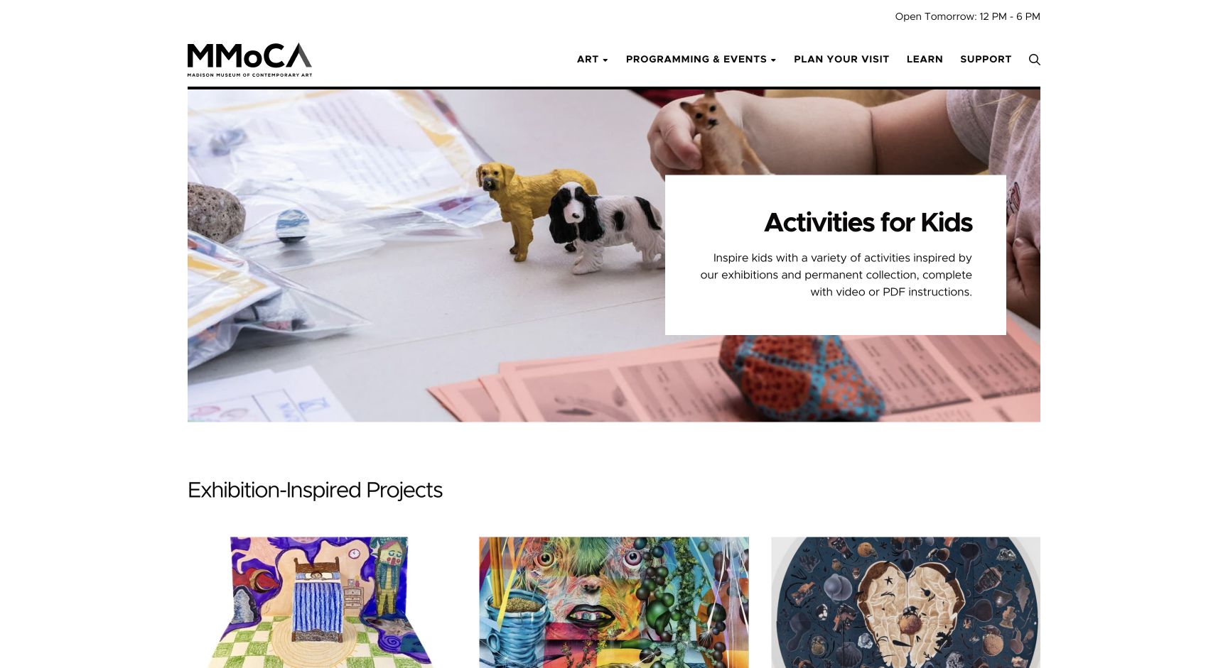Screenshot of Madison Museum of Contemporary Art Activities for Kids