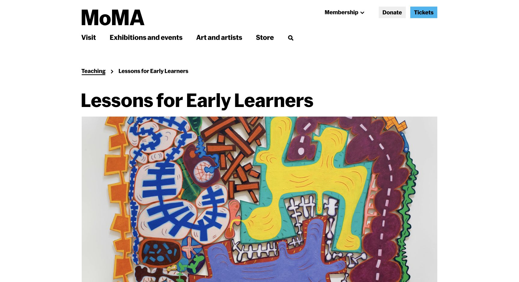 Screenshot of MoMA Lessons for Early Learners