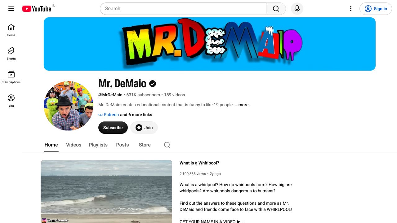 Screenshot of Mr. DeMaio