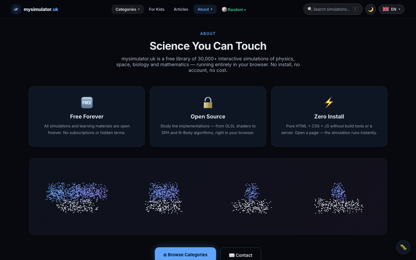 Screenshot of mysimulator.uk