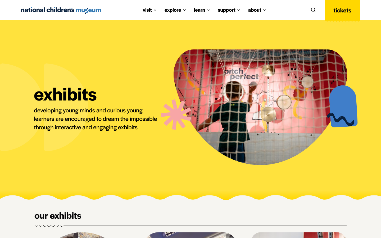 Screenshot of National Children’s Museum Exhibits