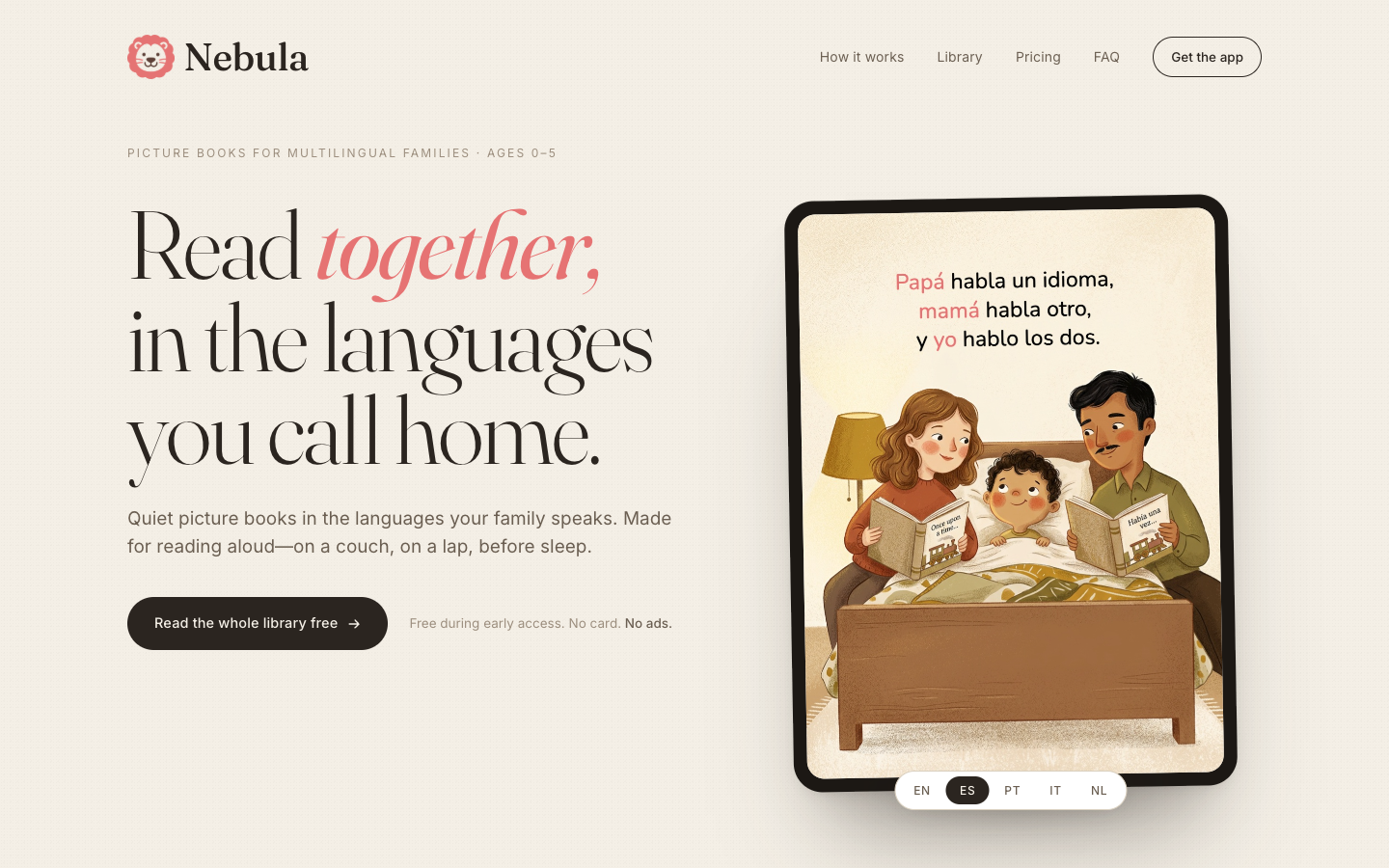 Screenshot of Nebula Multilingual Stories