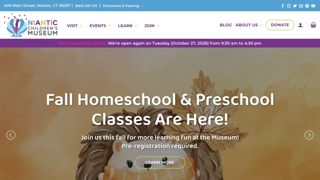 Screenshot of Niantic Children’s Museum