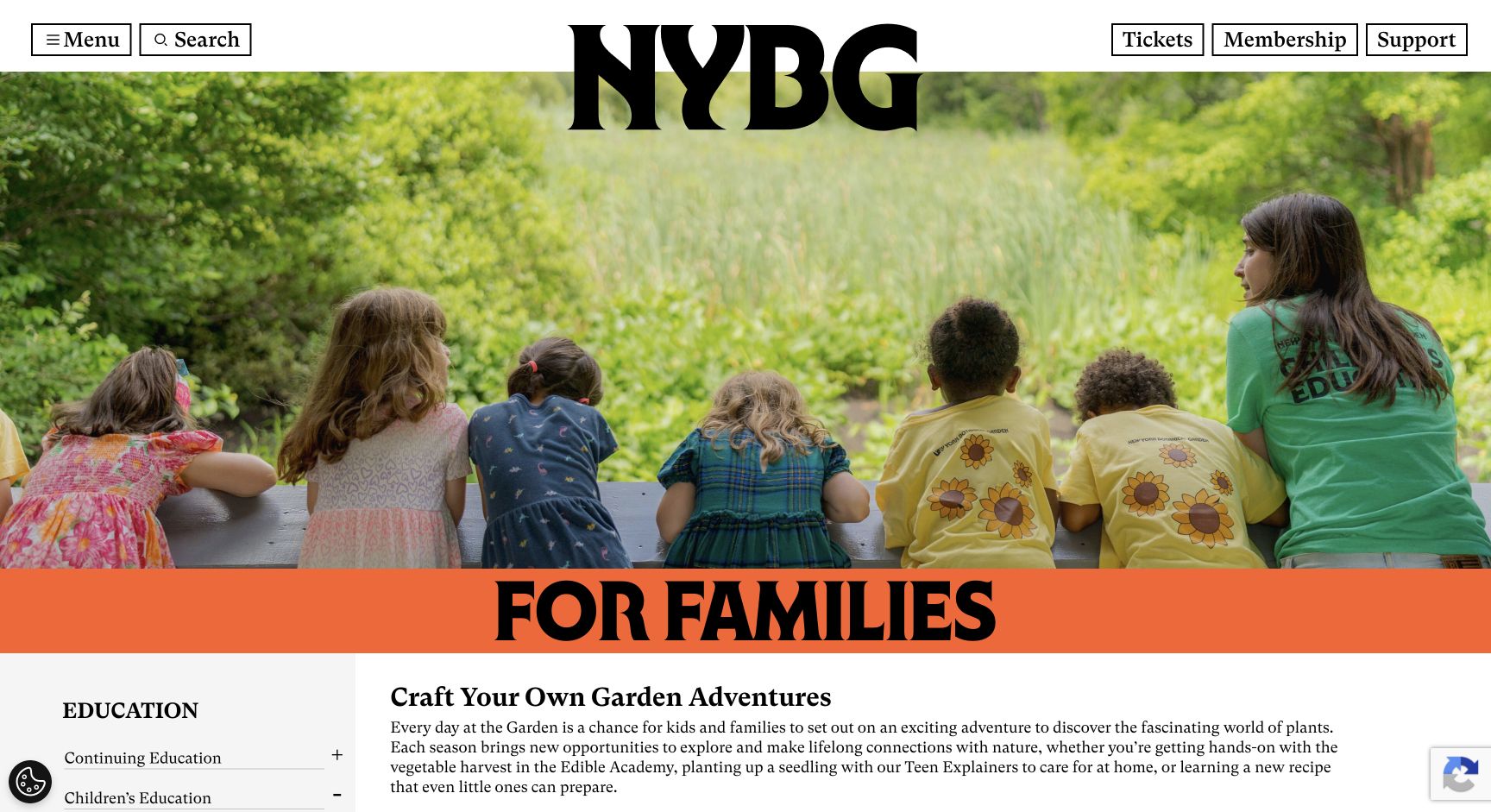 Screenshot of New York Botanical Garden For Families