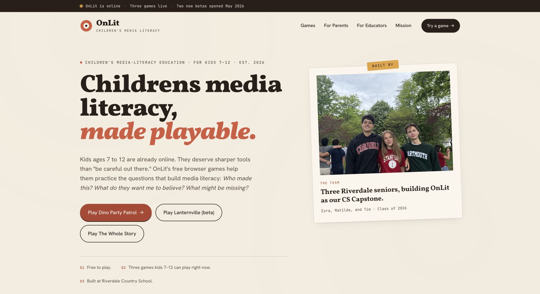 Screenshot of OnLit