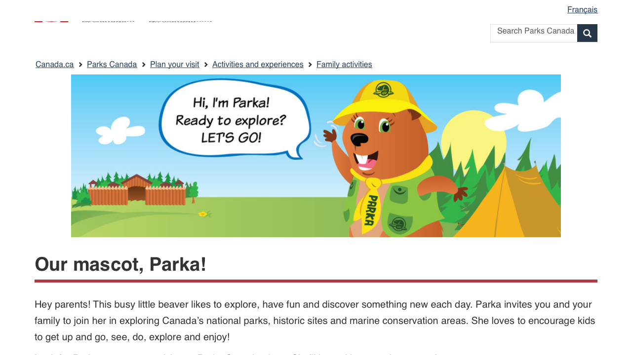 Screenshot of Parks Canada Parka Activities