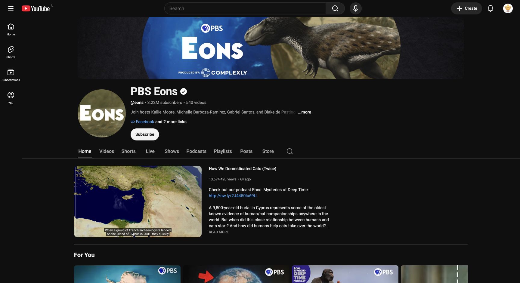 Screenshot of PBS Eons