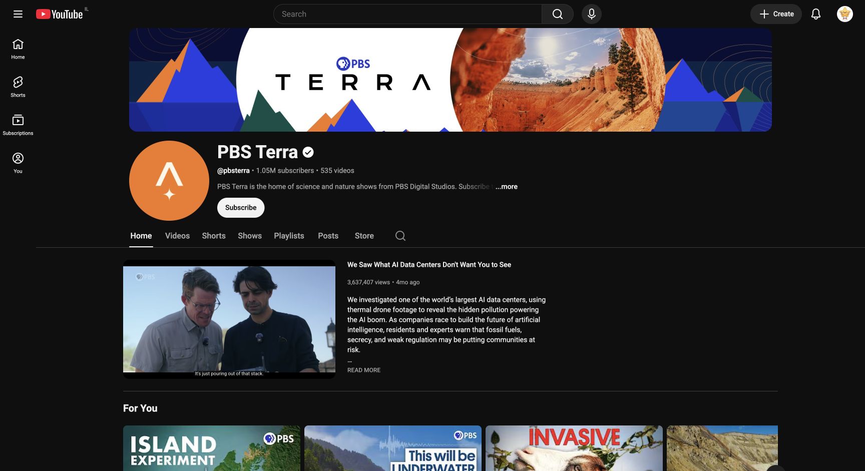 Screenshot of PBS Terra