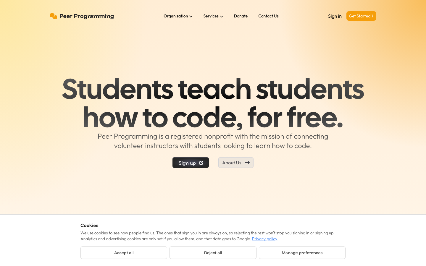 Screenshot of Peer Programming
