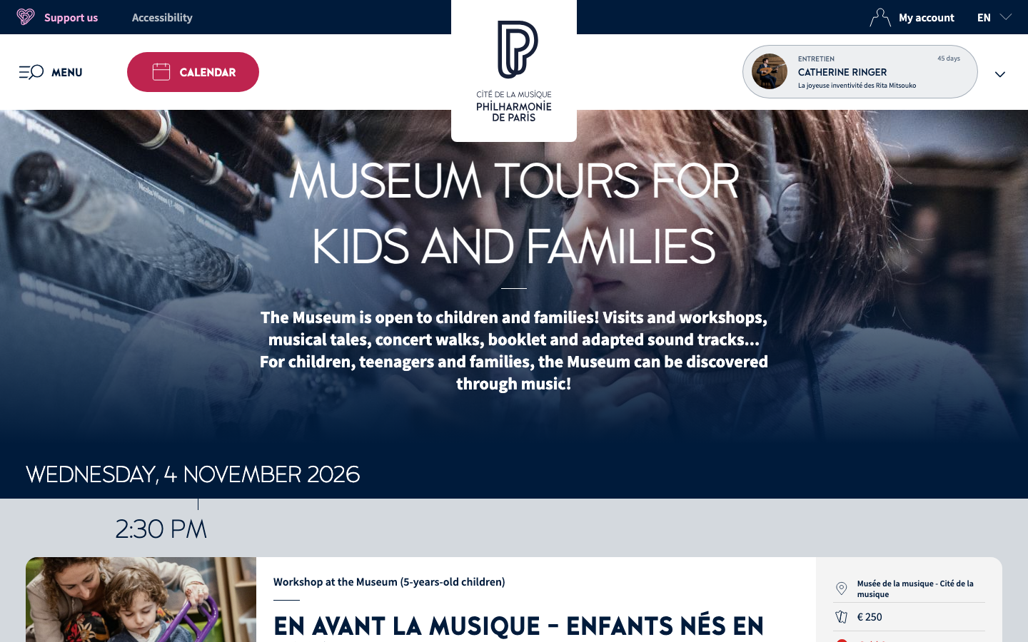 Screenshot of Philharmonie de Paris Museum Tours for Kids and Families