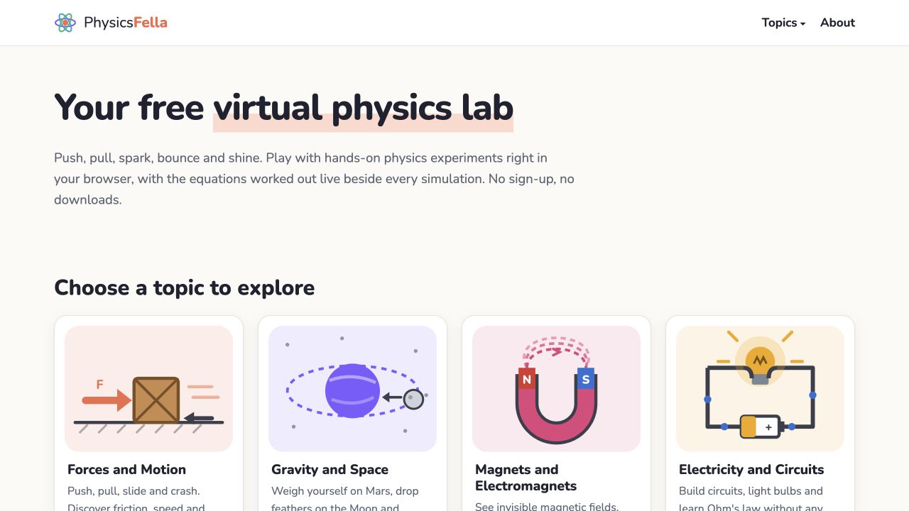Screenshot of PhysicsFella