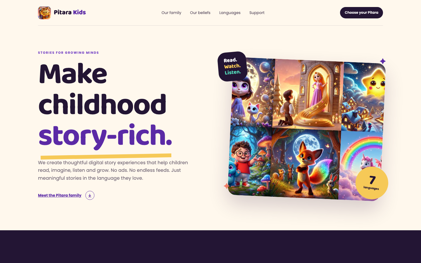 Screenshot of Pitara Kids