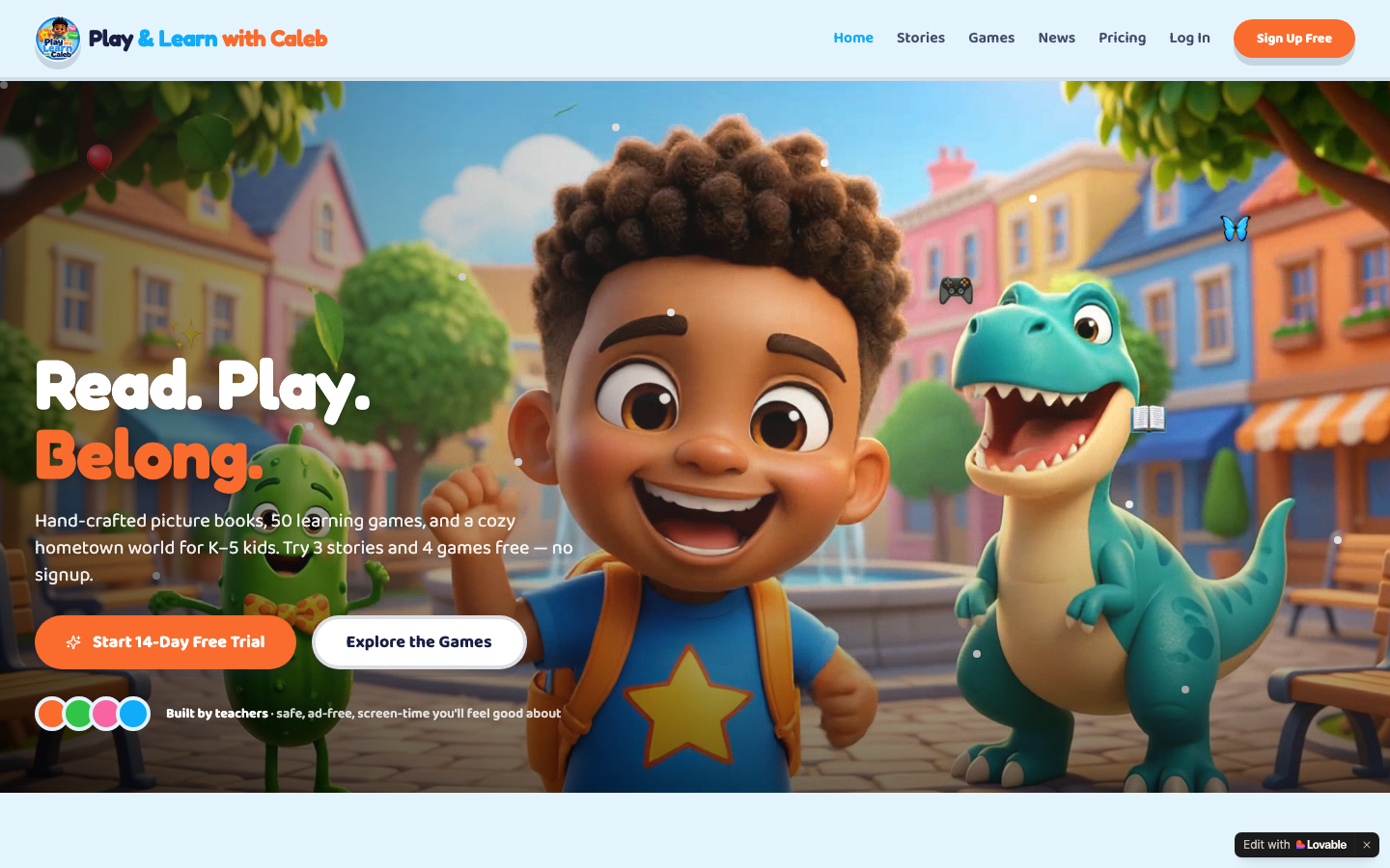 Screenshot of Play & Learn with Caleb
