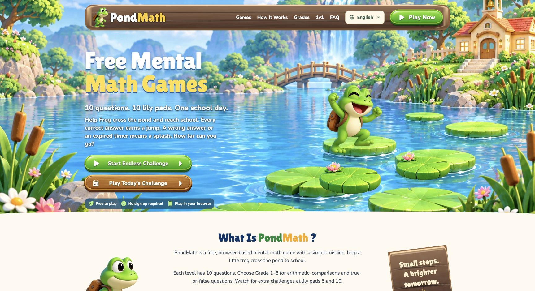 Screenshot of PondMath