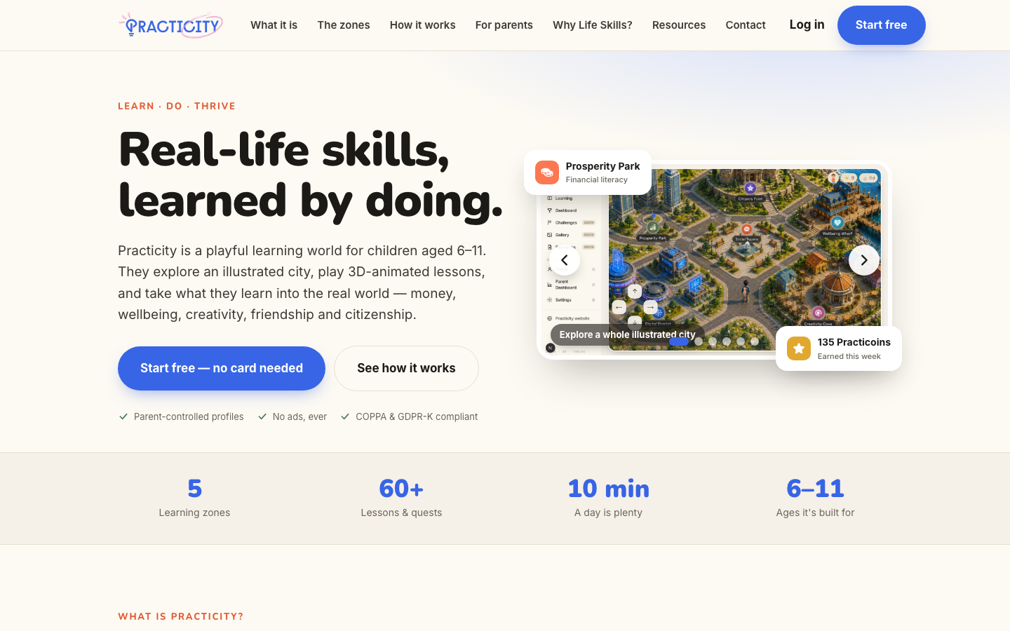 Screenshot of Practicity