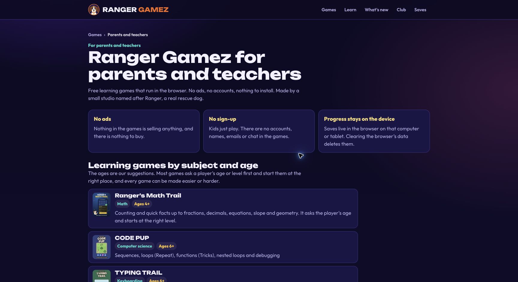 Screenshot of Ranger Gamez