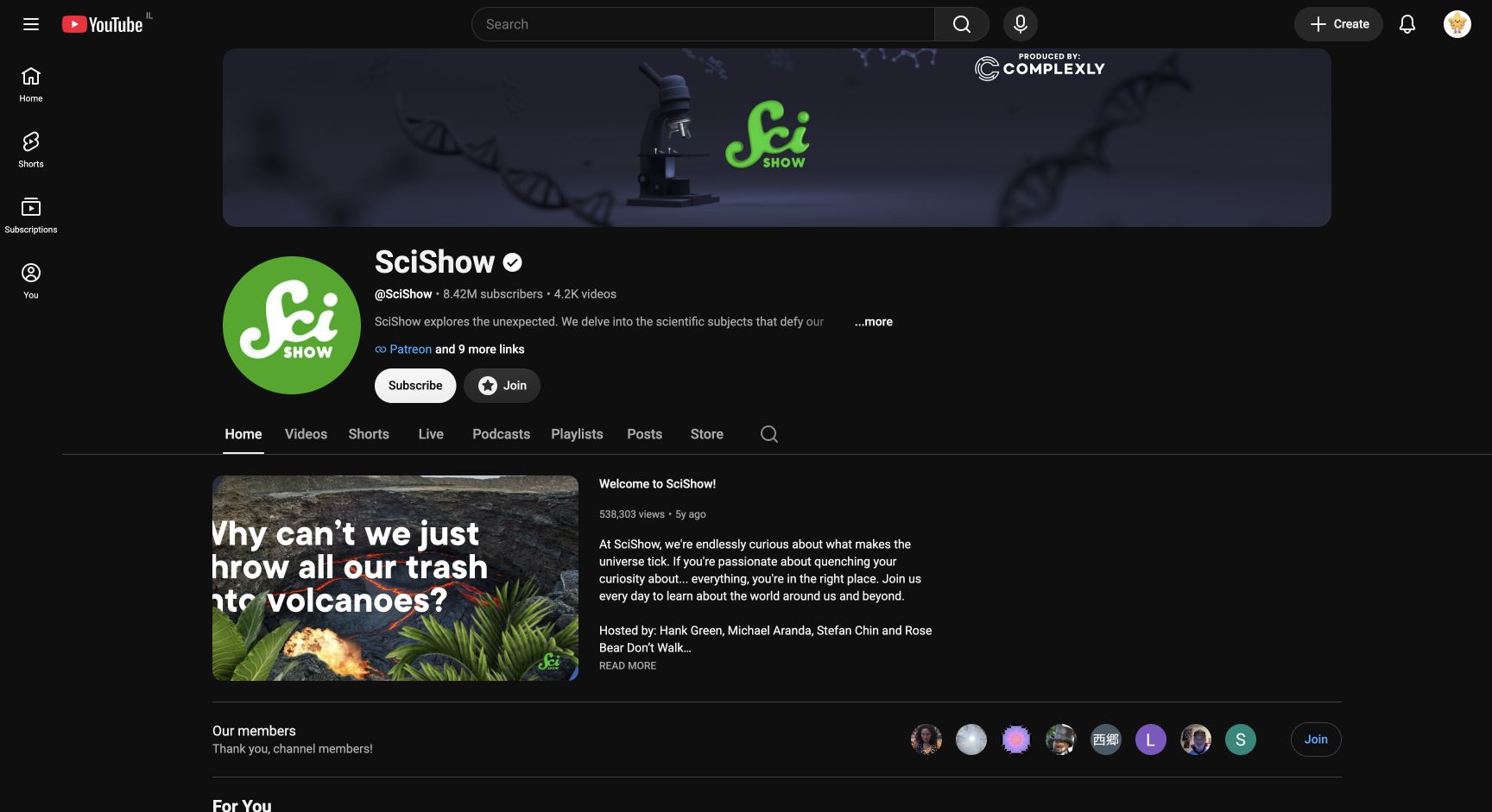 Screenshot of SciShow
