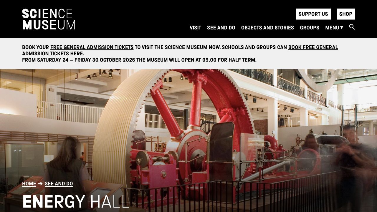 Screenshot of Science Museum Energy Hall