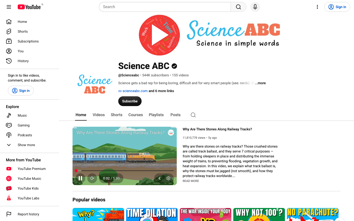 Screenshot of ScienceABC