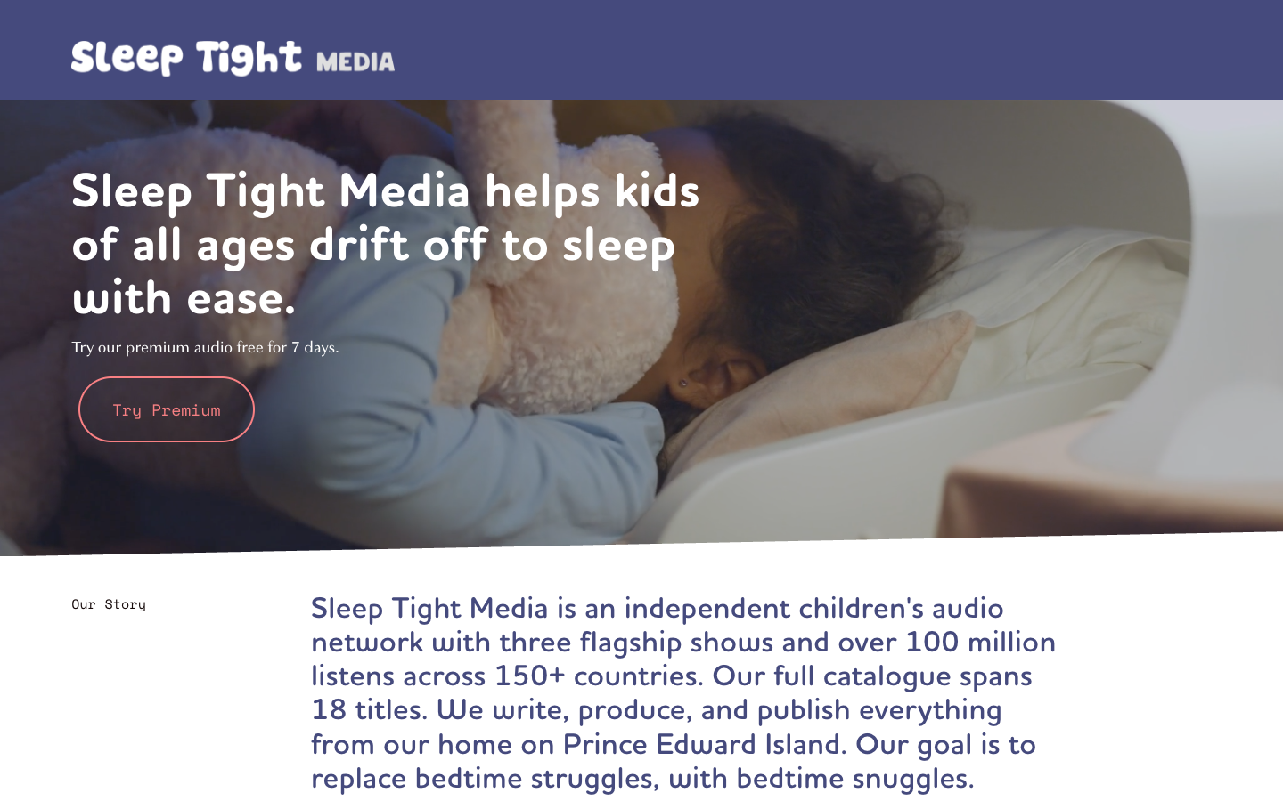 Screenshot of Sleep Tight Media