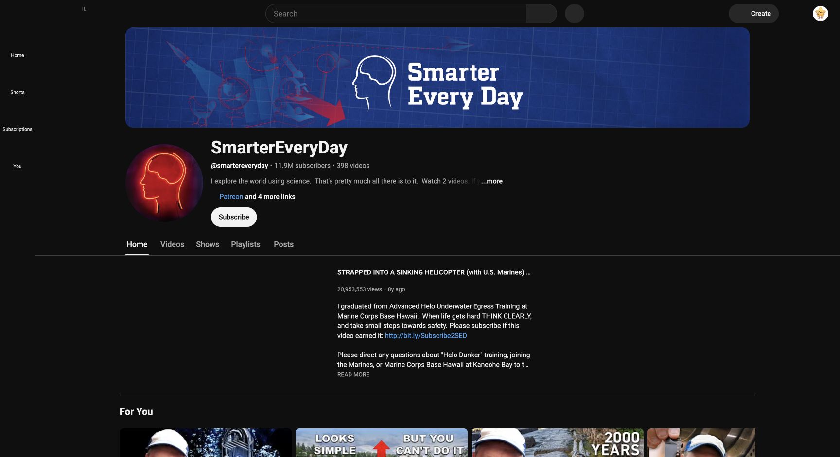 Screenshot of SmarterEveryDay
