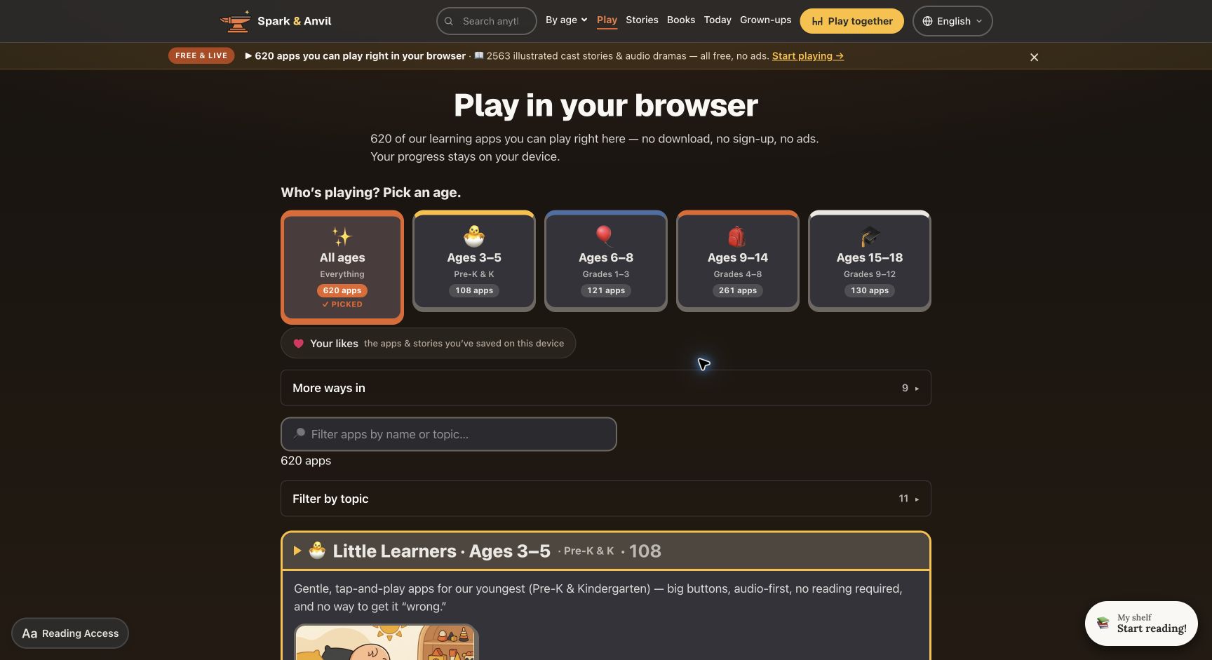 Screenshot of Spark & Anvil