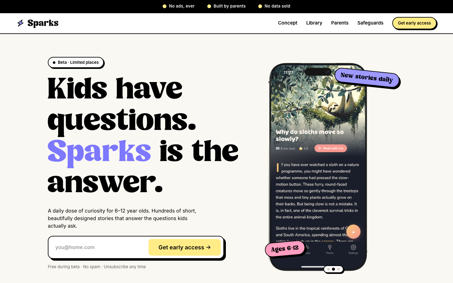 Screenshot of Sparks