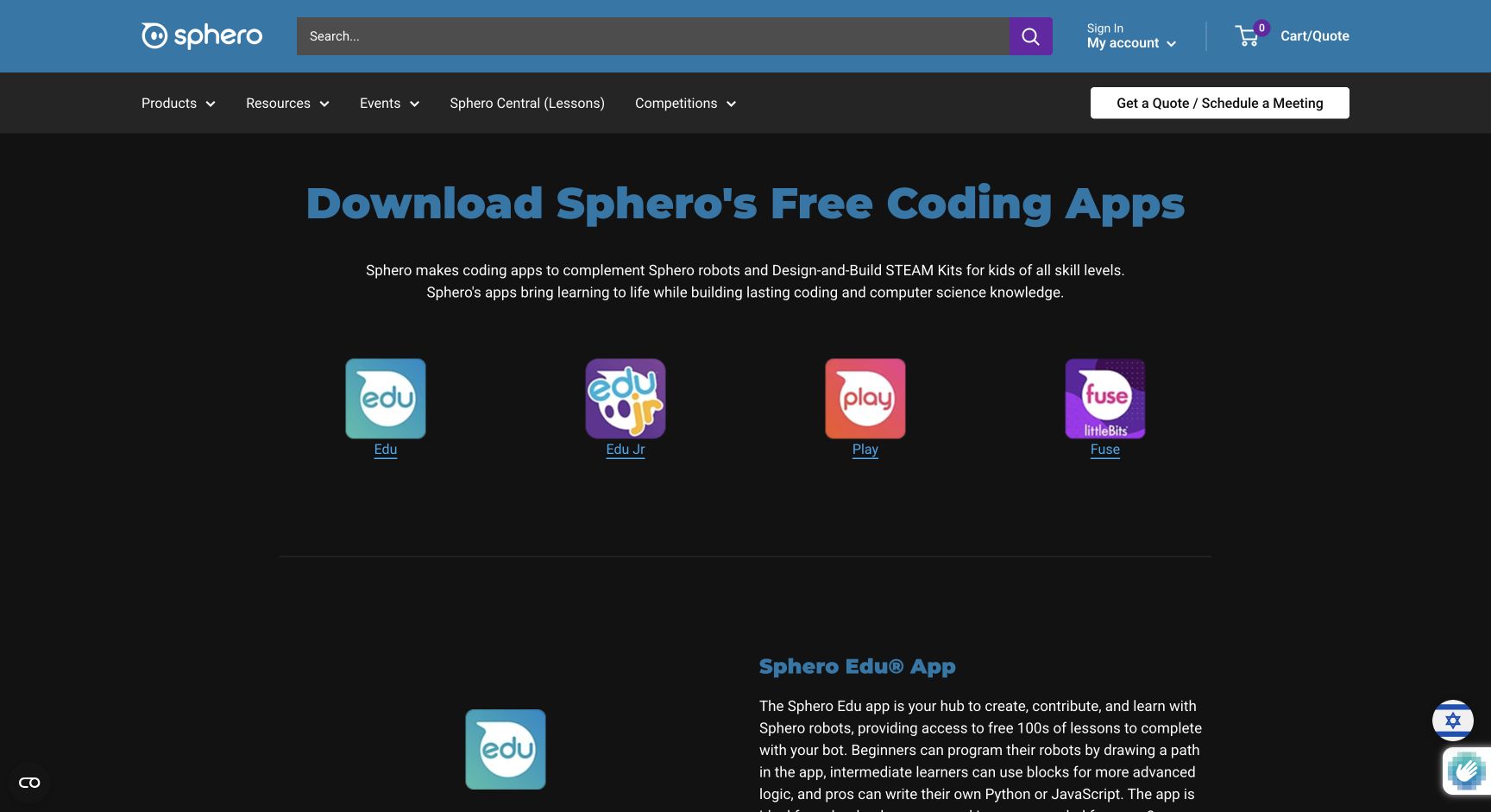Screenshot of Sphero Coding Apps