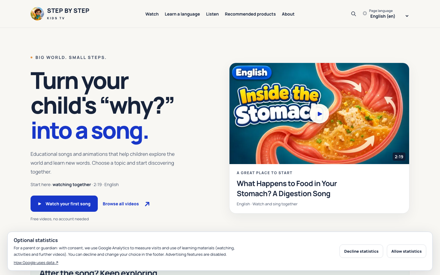 Screenshot of Step By Step Kids TV