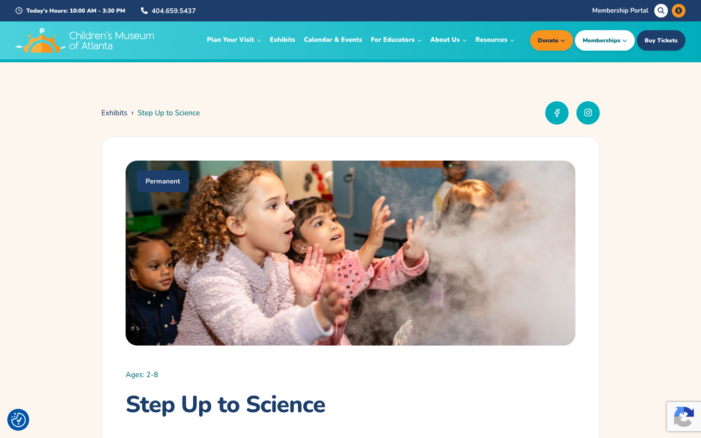 Screenshot of Step Up to Science