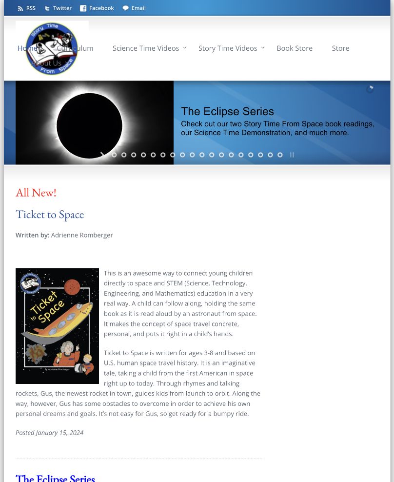 Screenshot of Story Time From Space