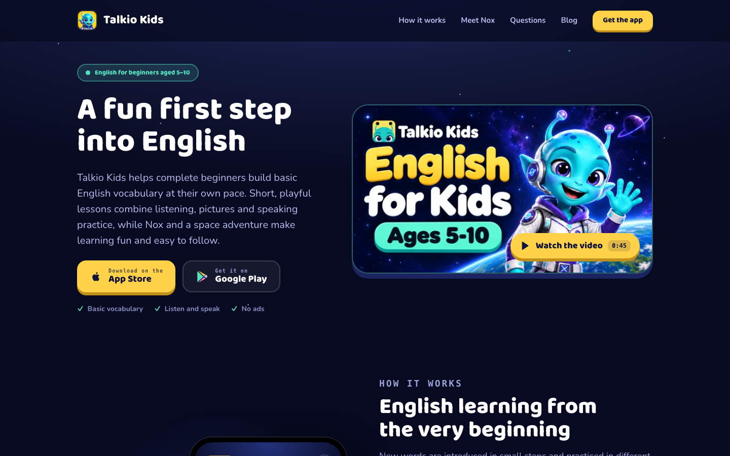Screenshot of Talkio Kids