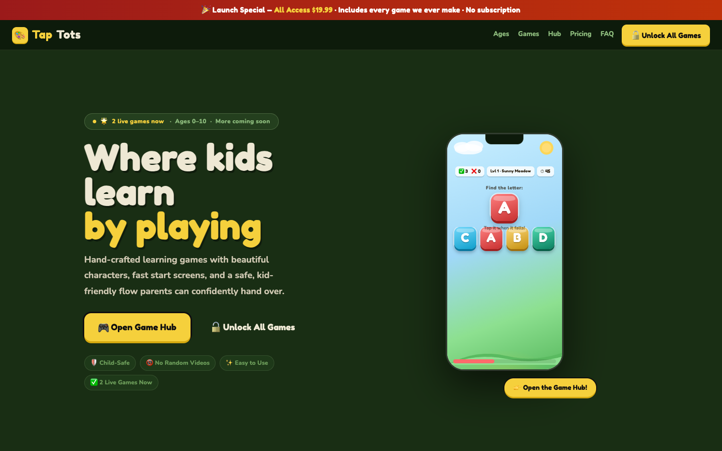 Screenshot of TapTots