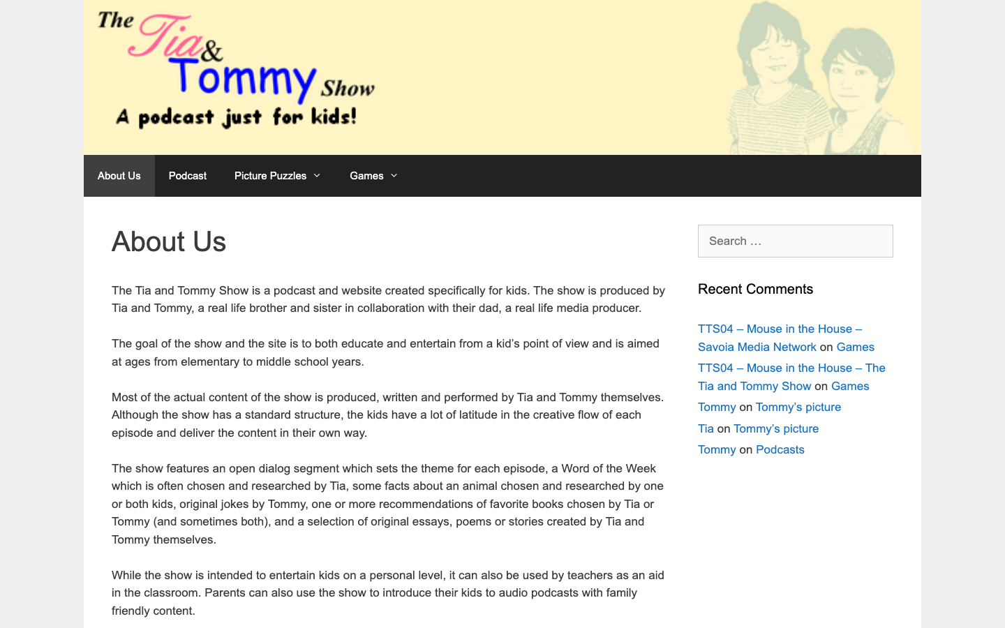 Screenshot of The Tia and Tommy Show