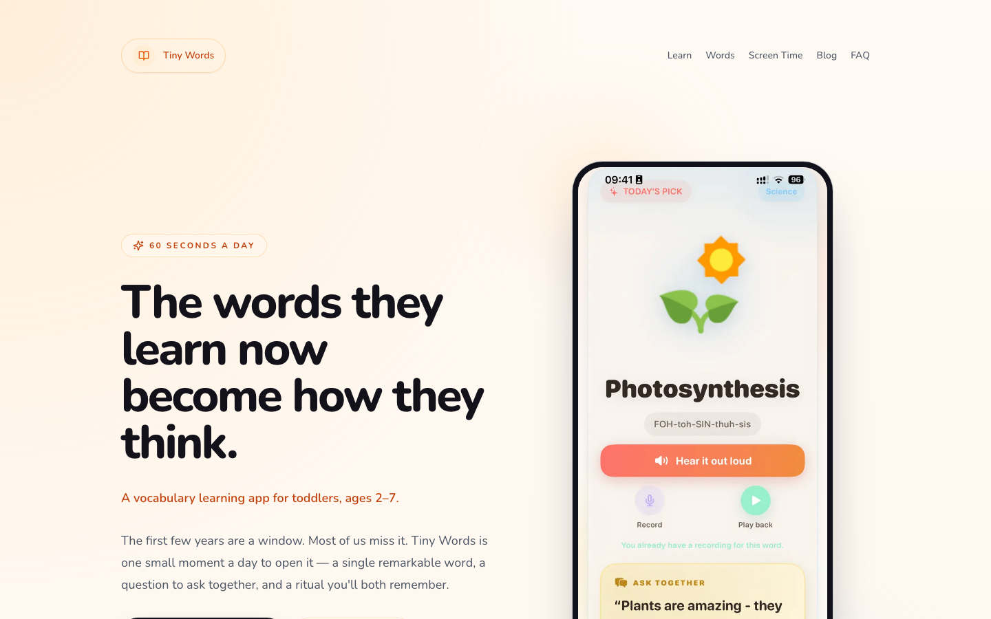 Screenshot of Tiny Words