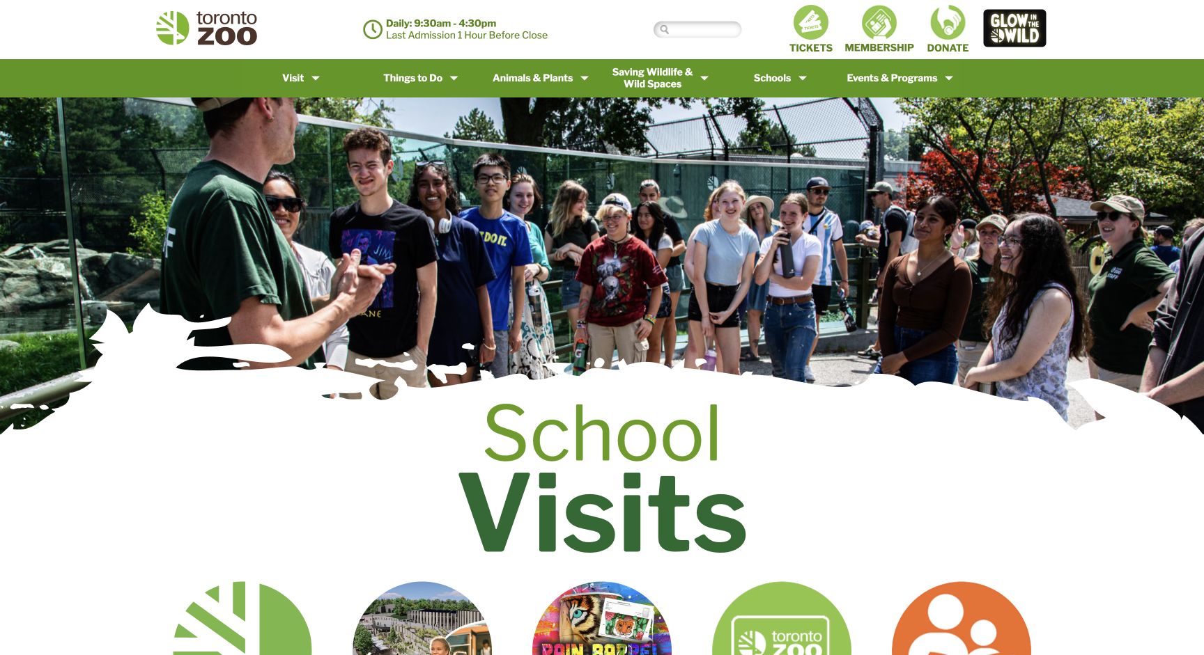 Screenshot of Toronto Zoo School Visits