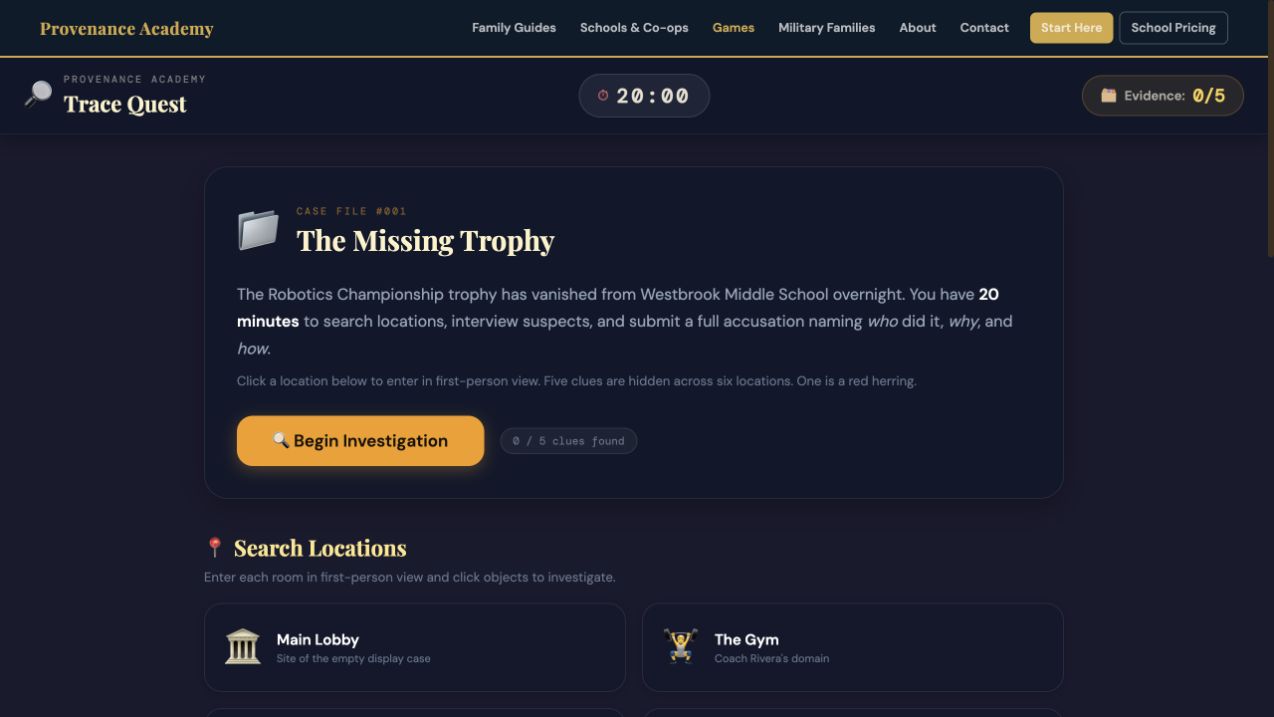 Screenshot of Trace Quest