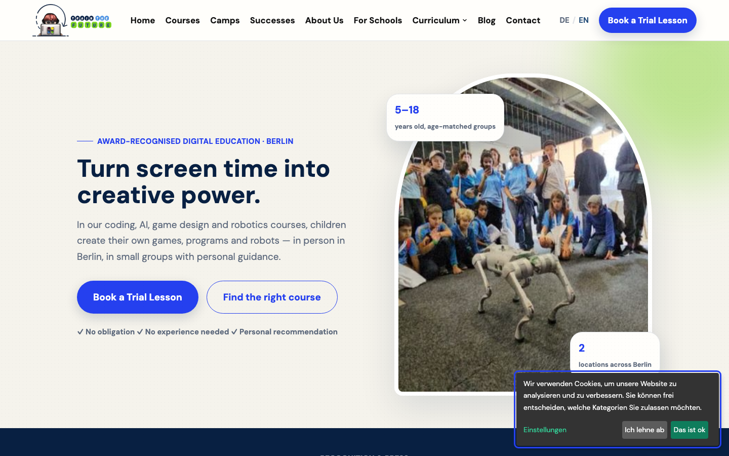 Screenshot of Train the Future