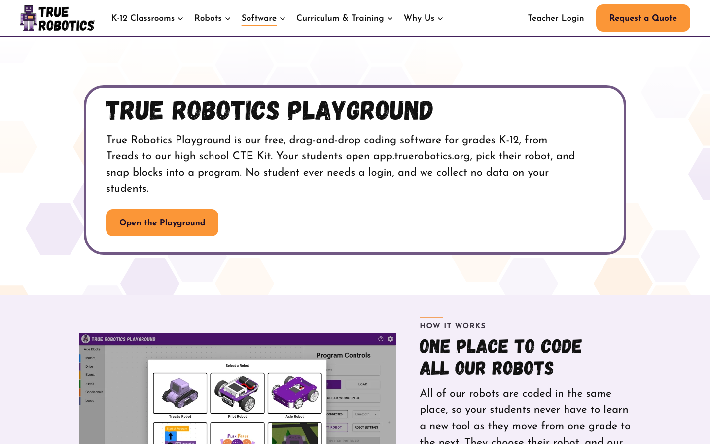 Screenshot of True Robotics Playground