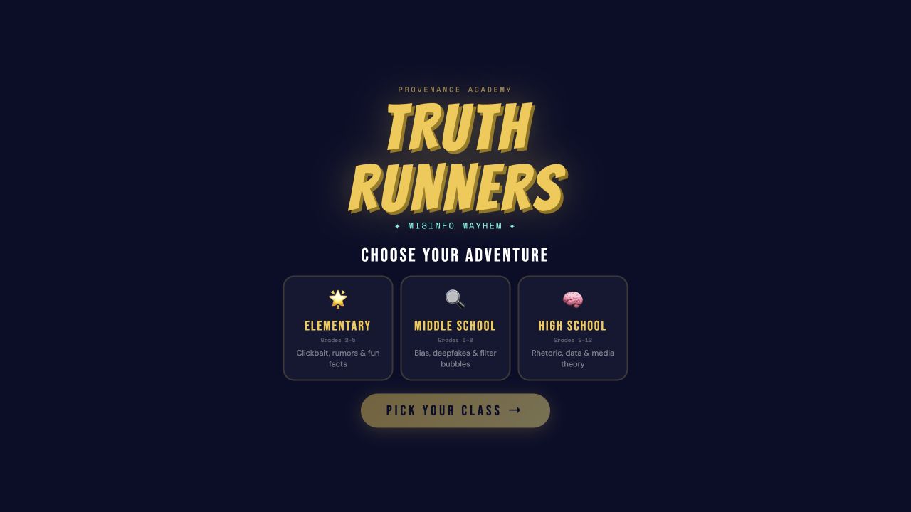 Screenshot of Truth Runners