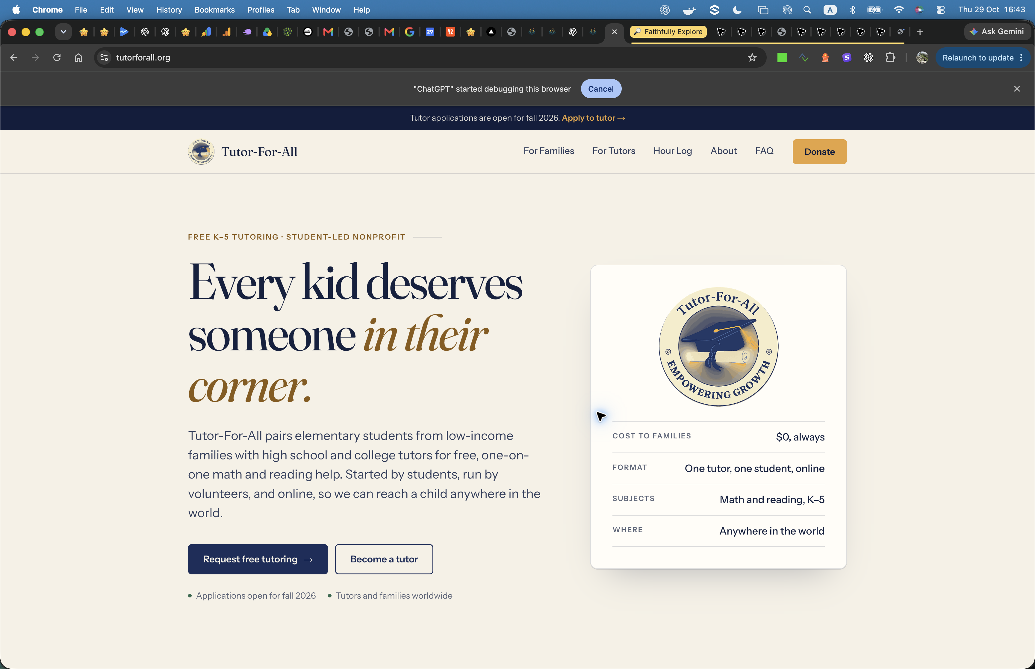 Screenshot of Tutor-For-All