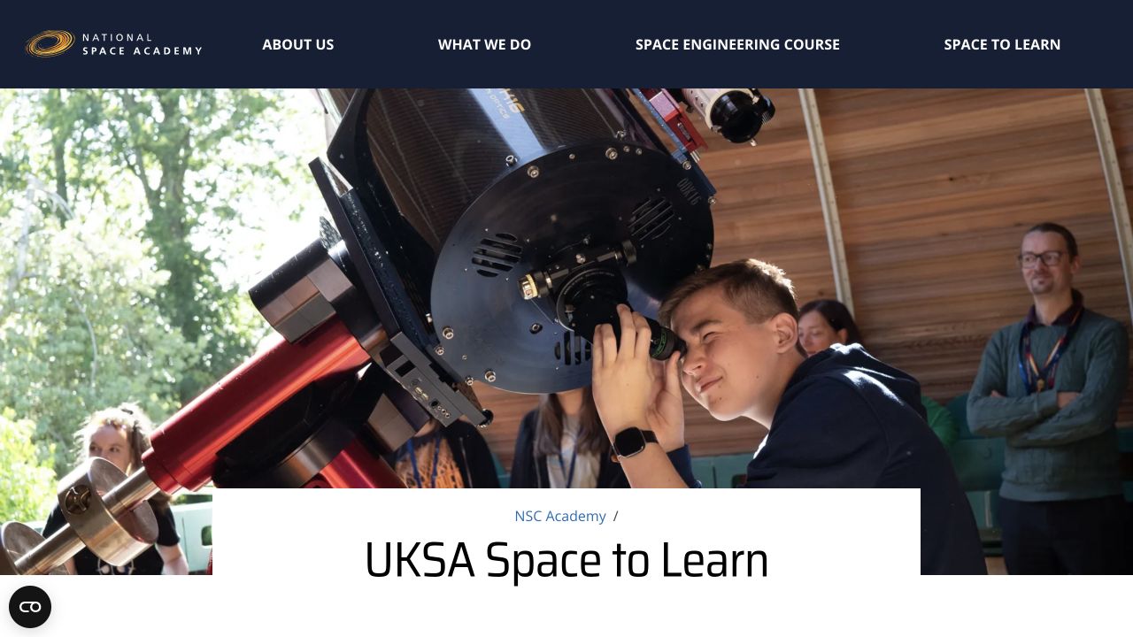 Screenshot of UKSA Space to Learn