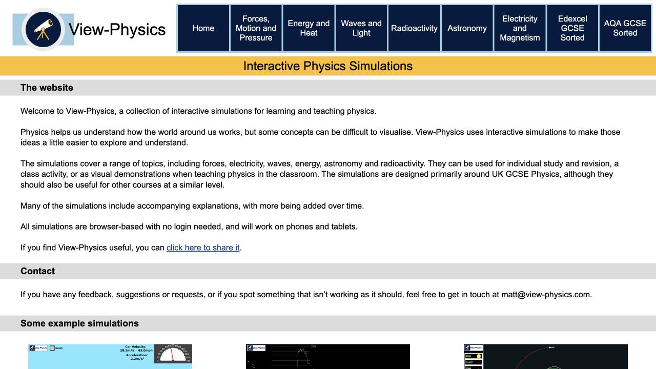 Screenshot of View-Physics