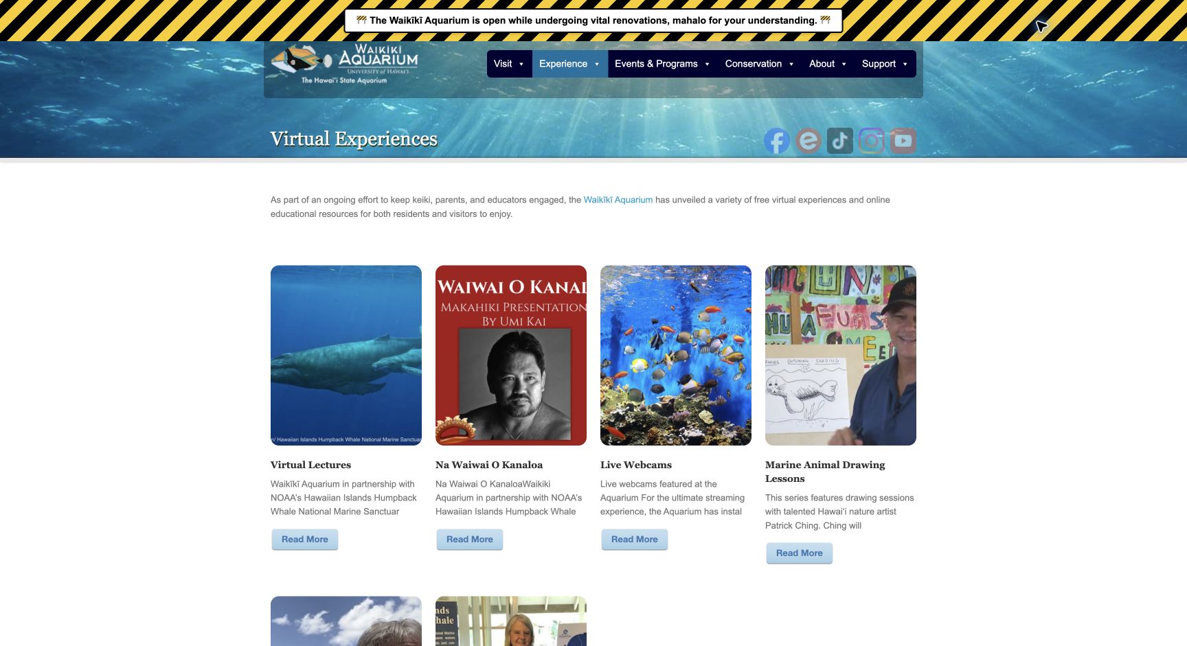 Screenshot of Waikiki Aquarium Virtual Experiences