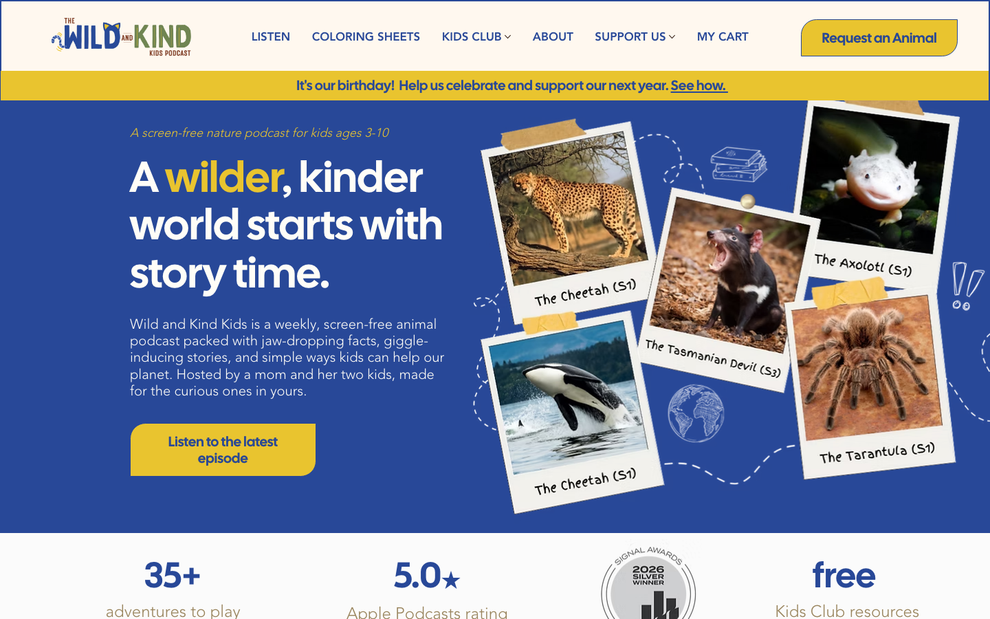 Screenshot of Wild & Kind Kids