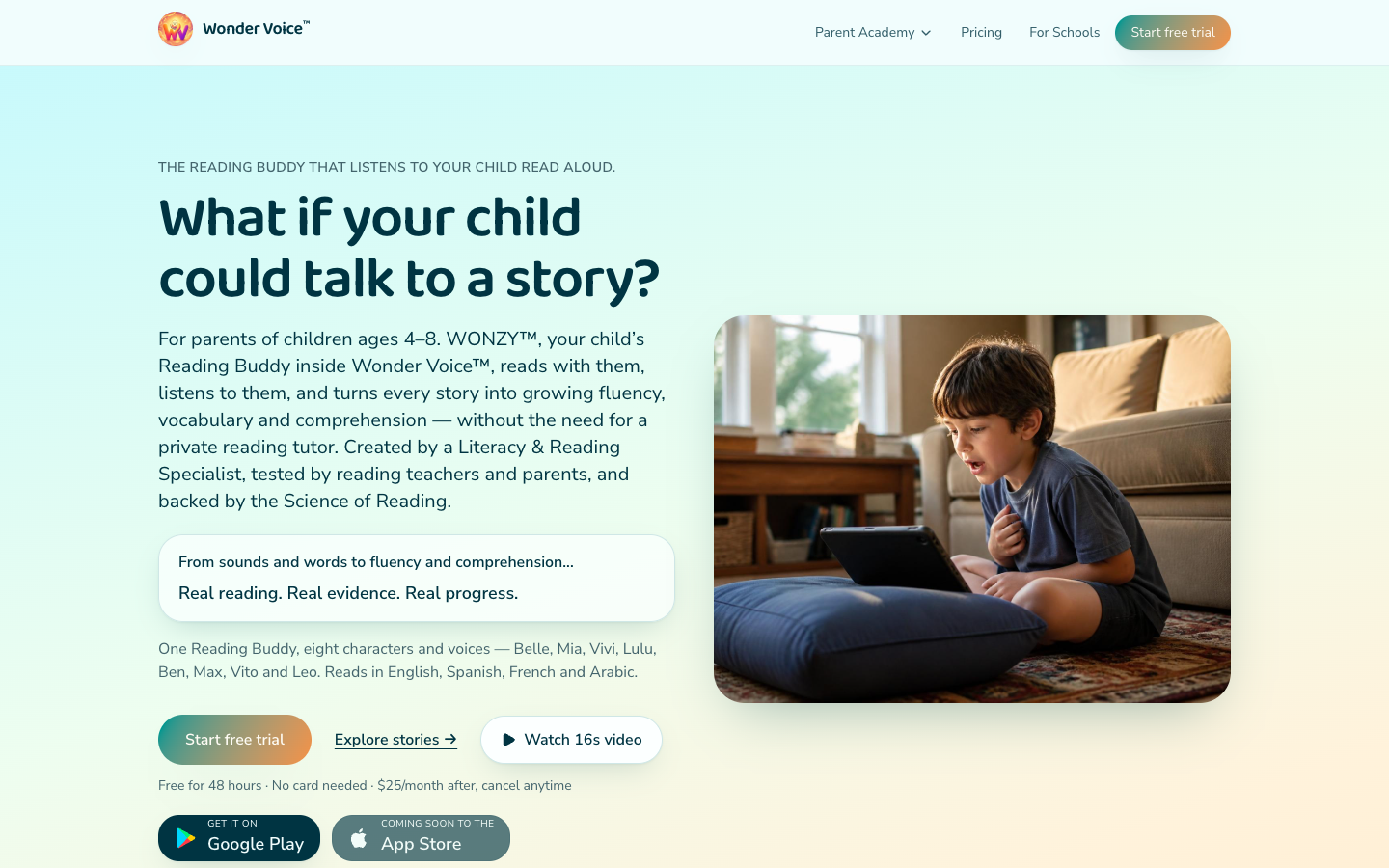Screenshot of Wonder Voice